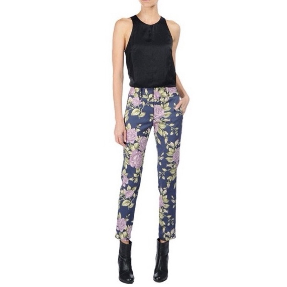 Rag & Bone Black and Floral Pants